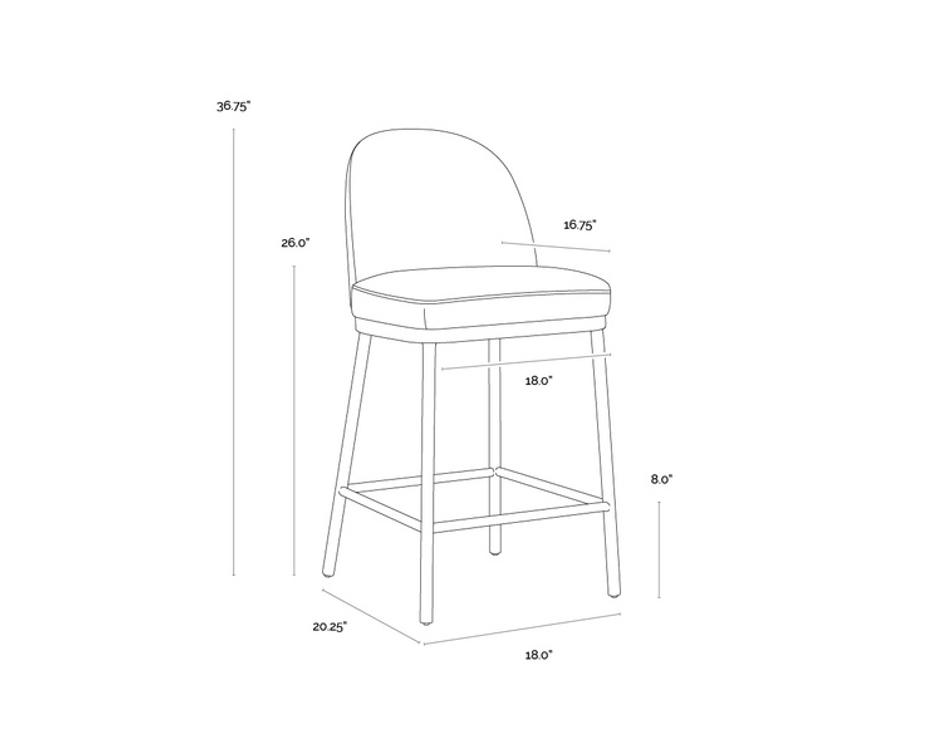 LAVANIA COUNTER STOOL - MEG TAUPE / PORCINI TAUPE by Sunpan