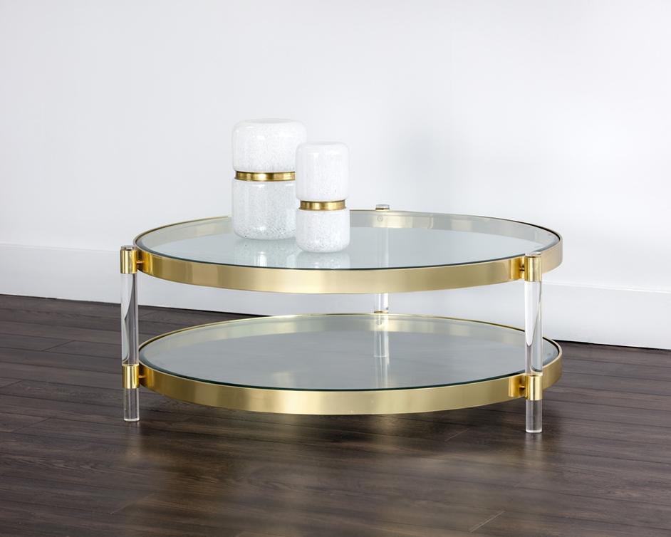 York Coffee Table - Brass by Sunpan
