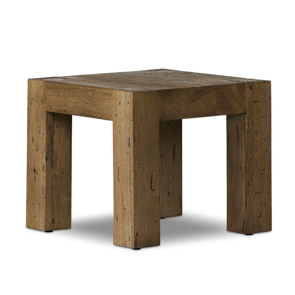 Abaso End Table - Rustic Wormwood Oak by Four Hands