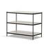 Felix Large Nightstand In Hammered Grey W/Clear Powder Coat And Polished White Marble by Four Hands
