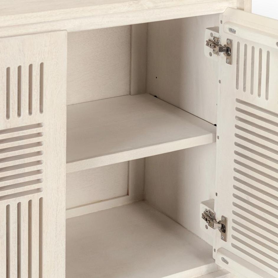 Lila Mango Wood 4Dr Buffet White by Classic Home