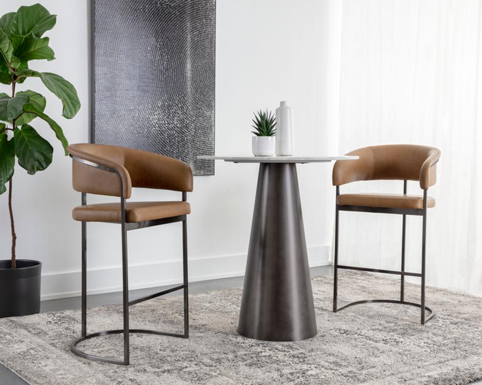 MARRIS BARSTOOL - GUNMETAL - MILLIKEN COGNAC by Sunpan