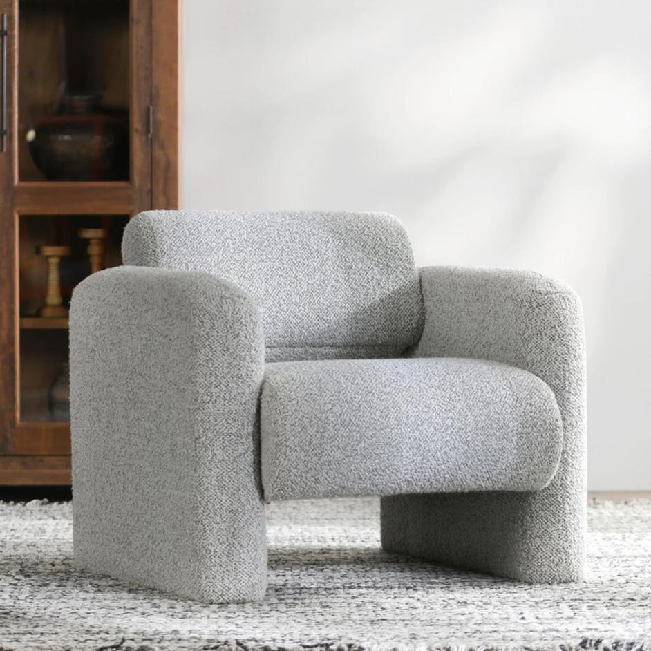 Marcel Boucle Accent Chair Mercury Gray by Classic Home