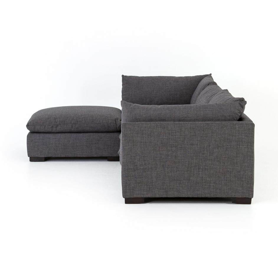 WESTWOOD 3-PIECE SECTIONAL W/ OTTOMAN- BENNETT CHARCOAL by FOUR HANDS