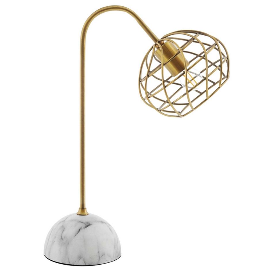 Watley Brass And Faux White Marble Table Lamp by Modway Furniture