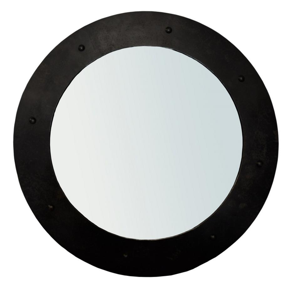 Clay Large Mirror in Matte Black Industrial Steel by Noir Furniture