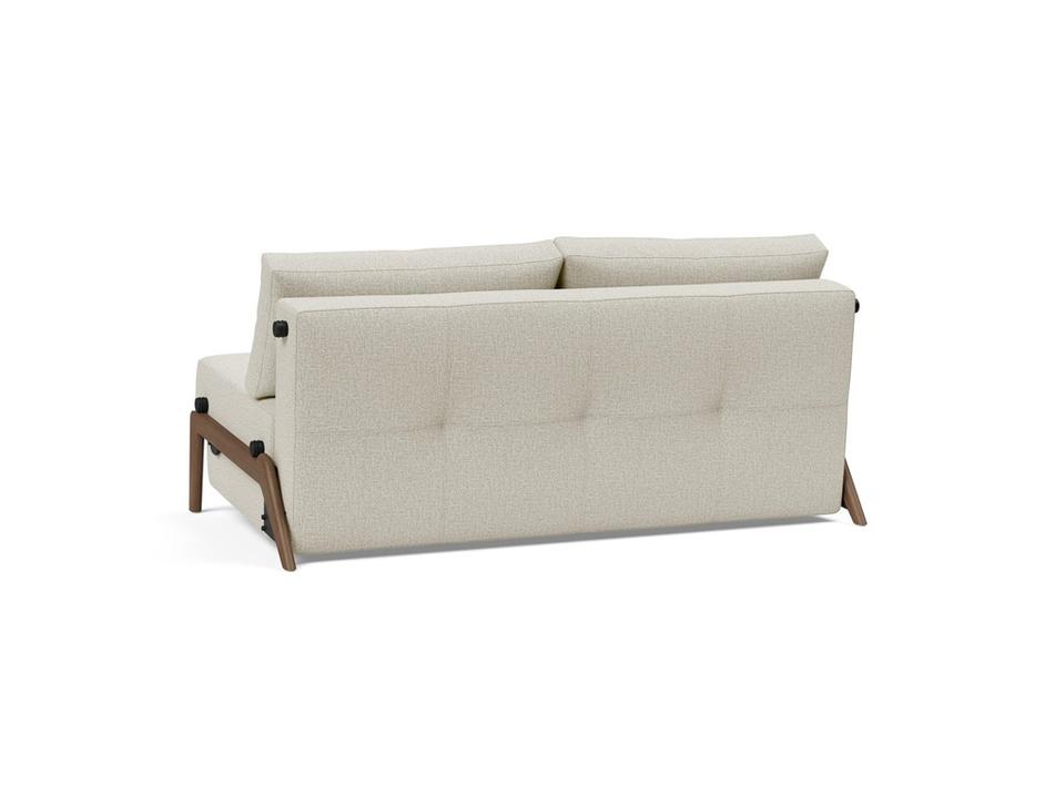 CUBED QUEEN SOFA BED in MIXED DANCE NATURAL FABRIC WITH Dark Wood LEGS 527 by INNOVATION USA