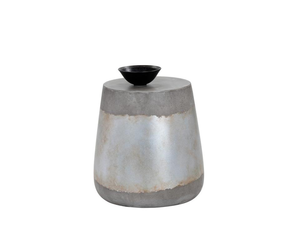 ARIES SIDE TABLE - CONCRETE - SILVER by Sunpan