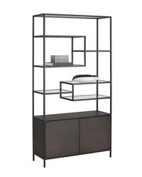 Stamos Bookcase - Black - Charcoal Grey by Sunpan