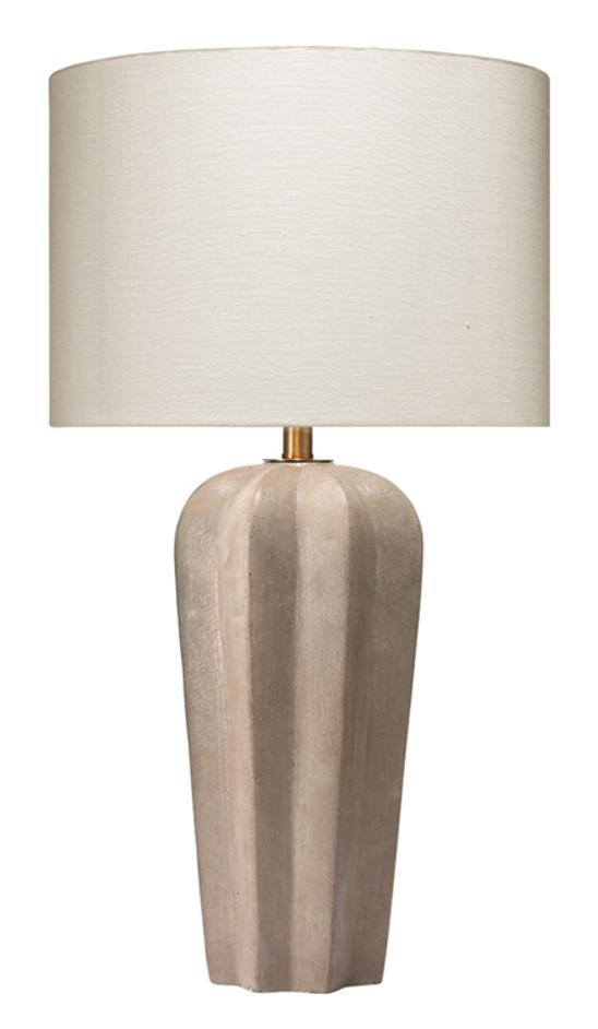 Regal Cement Table Lamp with Linen Shade by Jamie Young