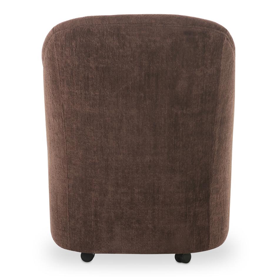 Drava Rolling Dining Chair Dark Brown by Moes Home