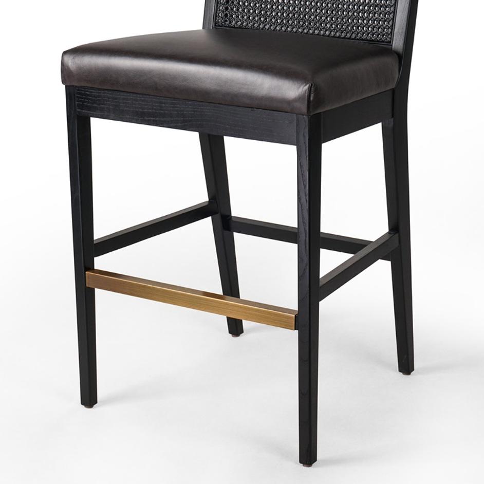 Antonia Cane Armless Bar + Counter Stool - Sonoma Black by Four Hands