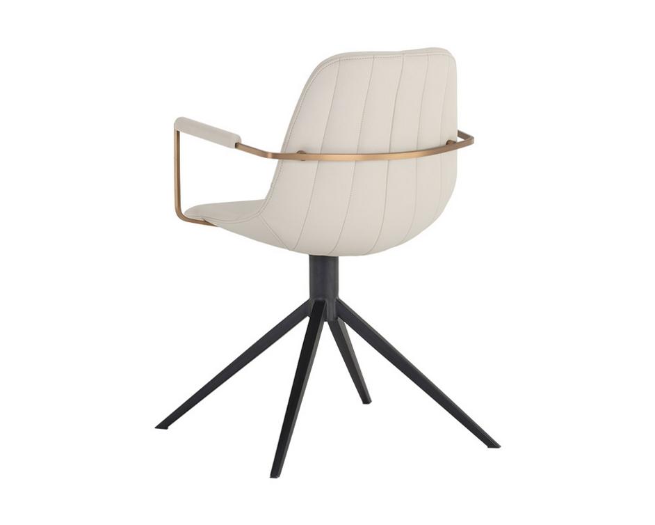 Cassius Swivel Dining Armchair - Dillon Cream by Sunpan