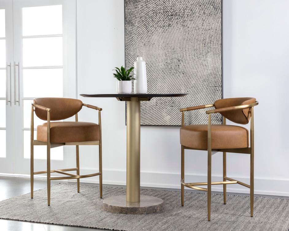 HELOISE COUNTER STOOL - MILLIKEN COGNAC by Sunpan