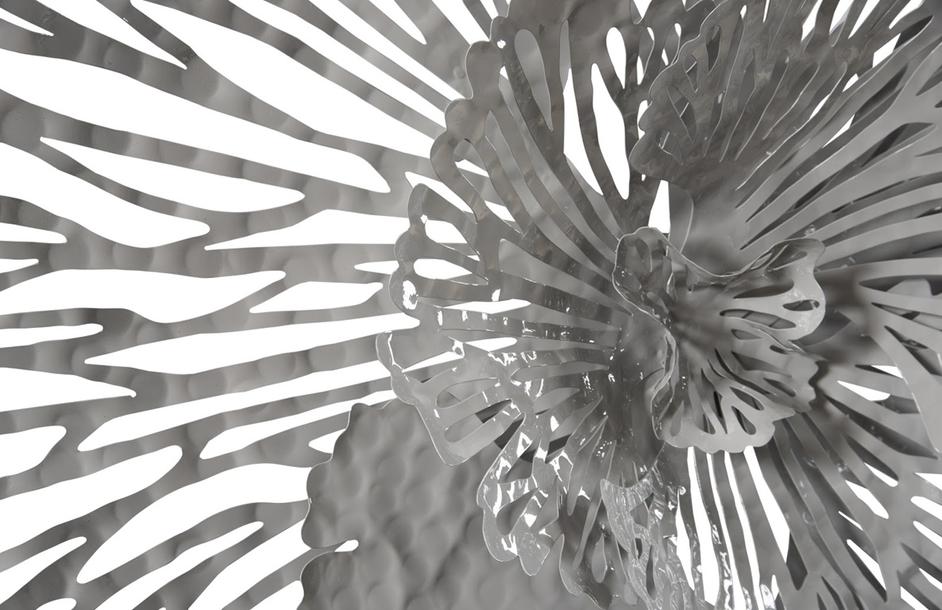 Flower Wall Art, Medium, Gray, Metal by PHILLIPS COLLECTION