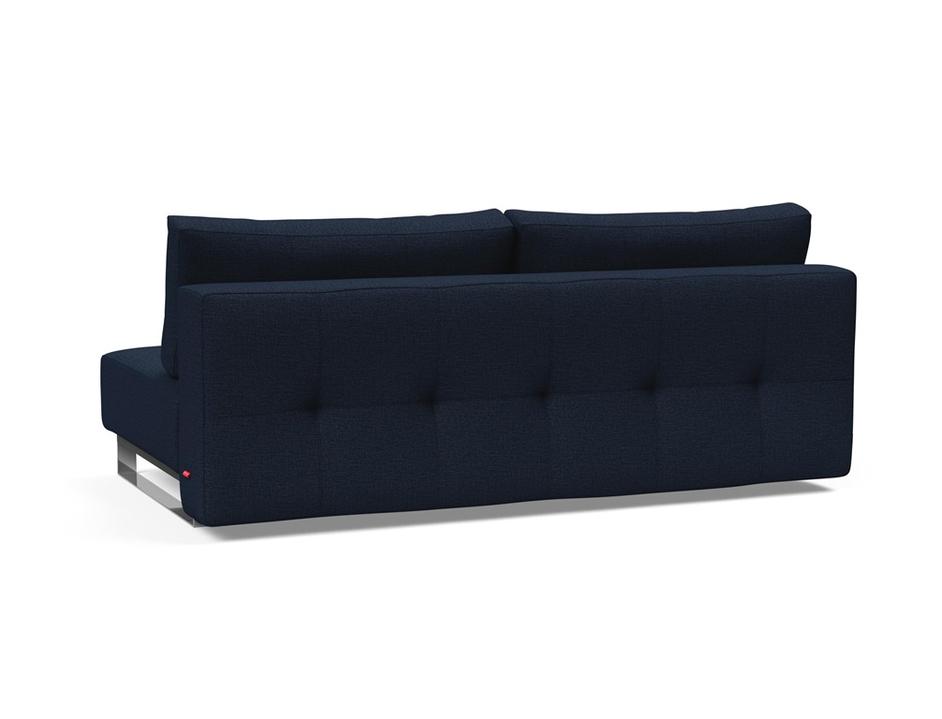 SUPREMAX D.E.L. SLEEPER SOFA in MIXED DANCE BLUE FABRIC WITH Chrome legs 528 by INNOVATION USA