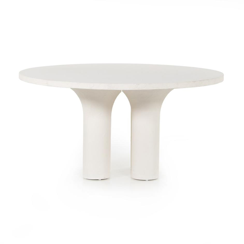Parra Dining Table In Plaster Molded Concrete by FOUR HANDS