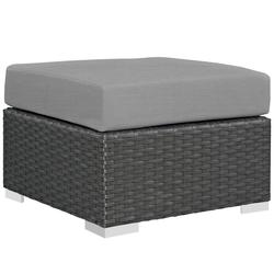 Cove Outdoor Patio Sunbrella® Ottoman In Canvas Gray by Modway Furniture