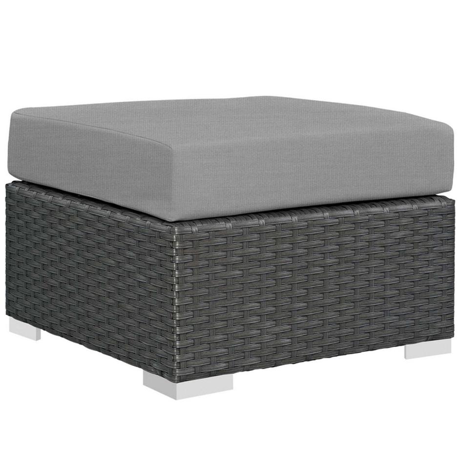 Cove Outdoor Patio Sunbrella® Ottoman In Canvas Gray by Modway Furniture