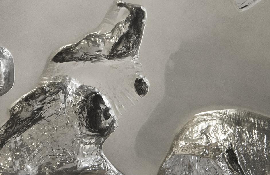 Brivo Freeform Console Table, Liquid Silver by PHILLIPS COLLECTION