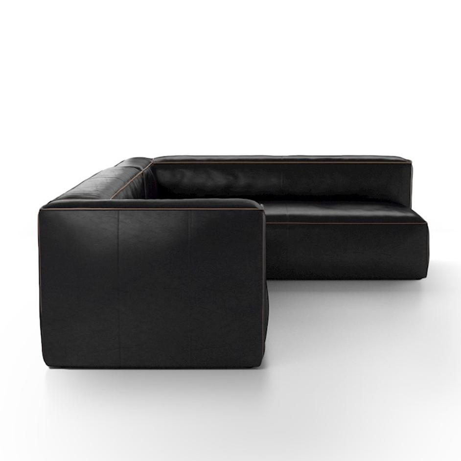 NOLITA 2-PIECE SECTIONAL-RIDER BLACK by FOUR HANDS