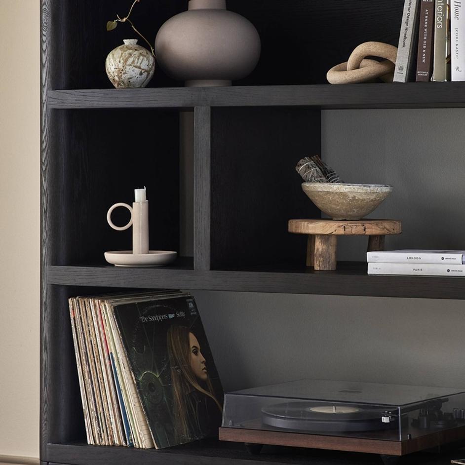 Noeline Wide Bookcase - Smoked Black Oak by Four Hands