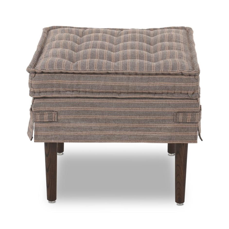 Cole Small Ottoman In Rodin Bark And Terra Brown Ash by Four Hands
