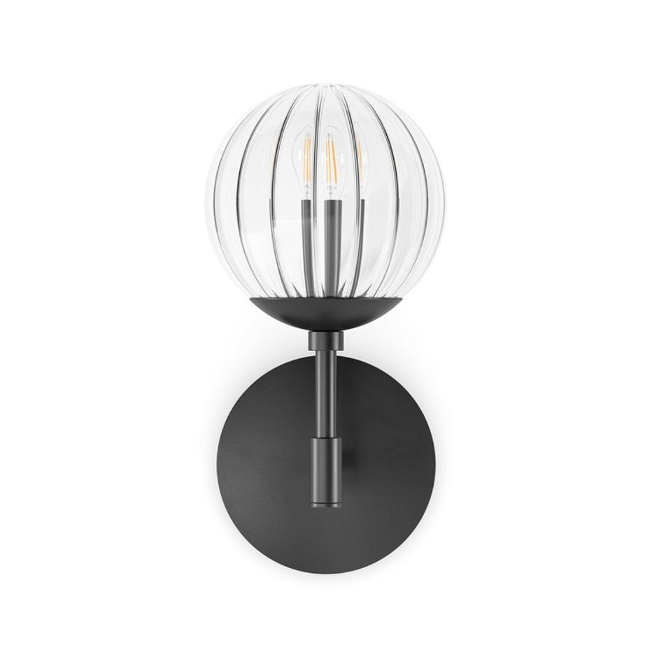 Sunset Sconce In Black Gunmetal And Clear Ribbon Glass by Four Hands