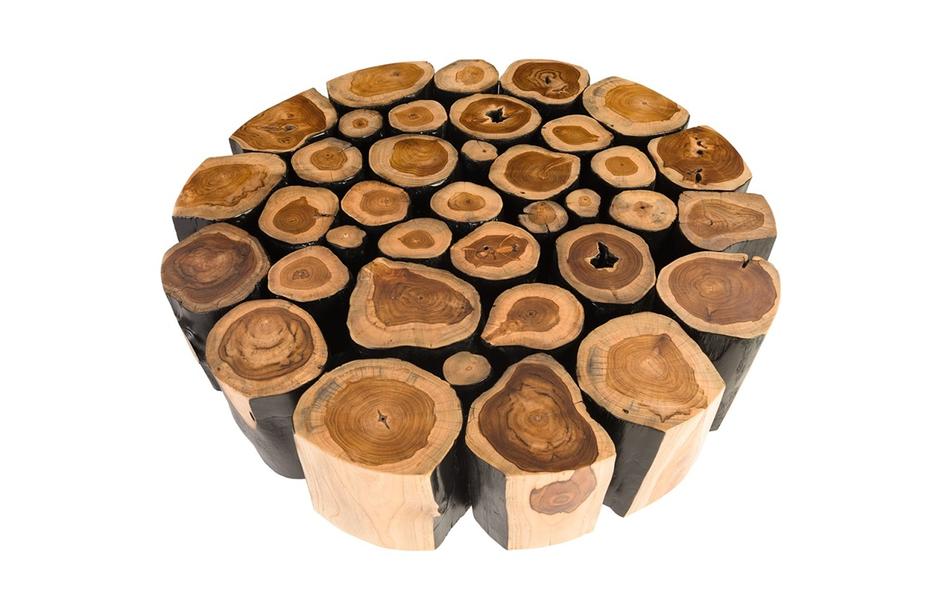 Boscage Coffee Table on Black Metal Legs, Round by PHILLIPS COLLECTION