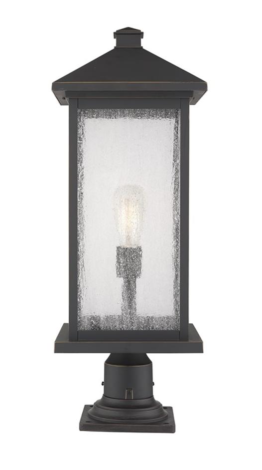 Portland 1 Light Outdoor Pier Mounted Fixture in Oil Rubbed Bronze Finish by Z-Lite