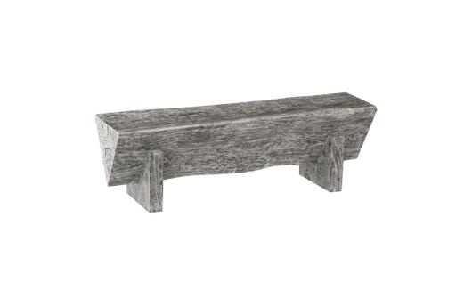 Chamcha Wood Triangle Bench, Grey Stone by PHILLIPS COLLECTION