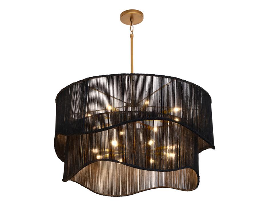 RHINE CHANDELIER - BLACK JUTE by Sunpan