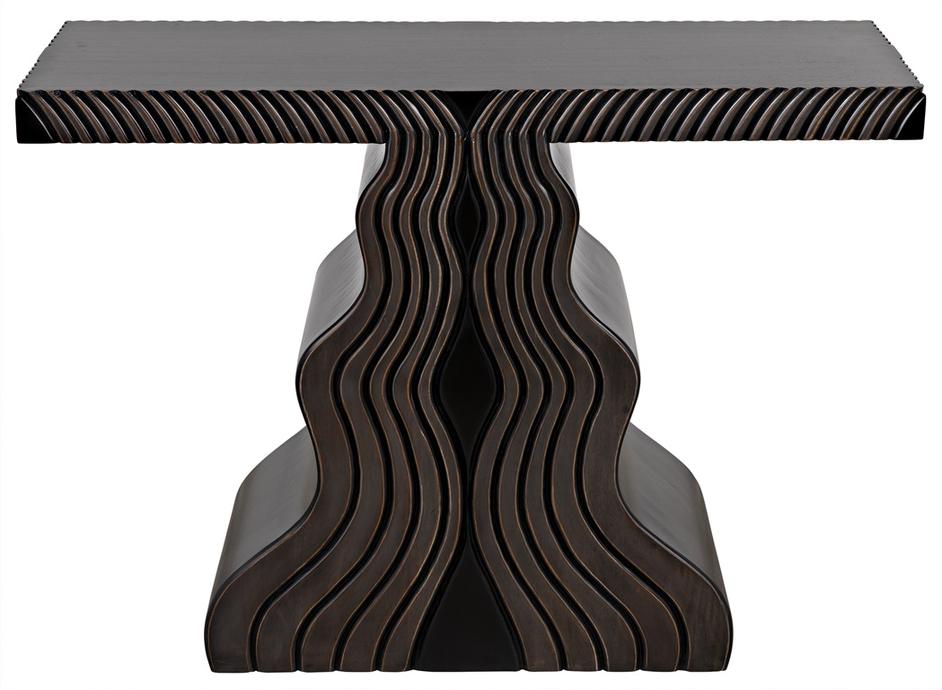 Ray Mahogany and Veneer Console in Pale with Light Brown Highlights by Noir Furniture