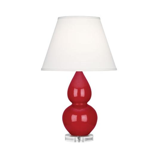Ruby Red Small Double Gourd Accent Lamp by Robert Abbey