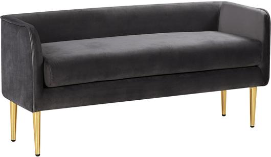 Tim Bench In Grey Velvet by Meridian Furniture