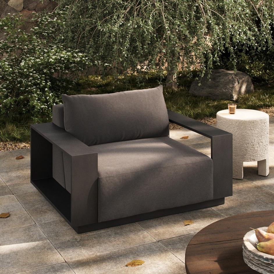 Branford Outdoor Metal Chair - Arashi Graphite by Four Hands