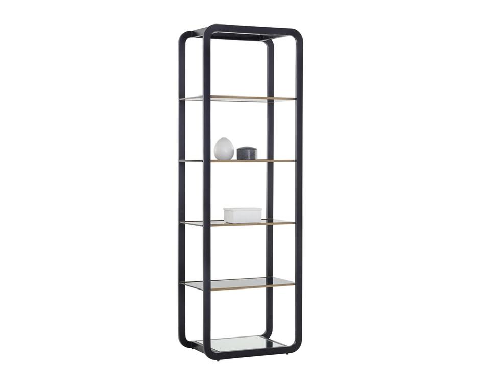 AMBRETTA BOOKCASE - SMALL - BLACK / SMOKE GREY by Sunpan