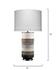 Winslow Hide Table Lamp with Linen Shade, Grey and White by Jamie Young