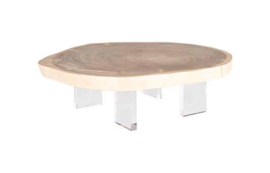 Floating Coffee Table with Acrylic Legs, Bleached , Size Varies by Phillips Collection