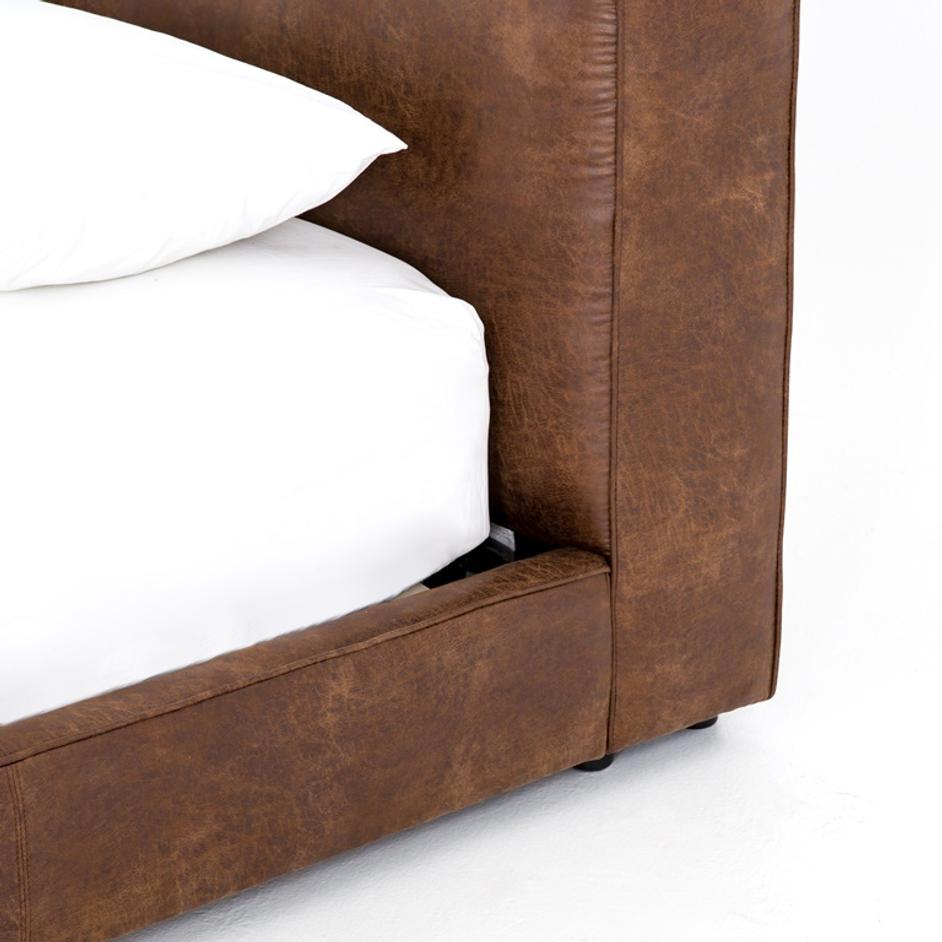 Aidan Bed In Vintage Tobacco In Queen by FOUR HANDS