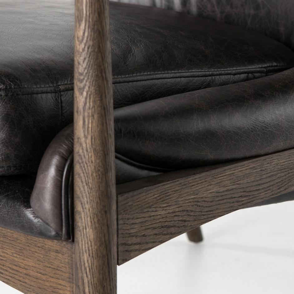 Braden Leather Chair-Durango Smoke by FOUR HANDS