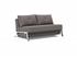 CUBED FULL SOFA BED in MIXED DANCE GREY FABRIC WITH Chrome legs 521 by INNOVATION USA