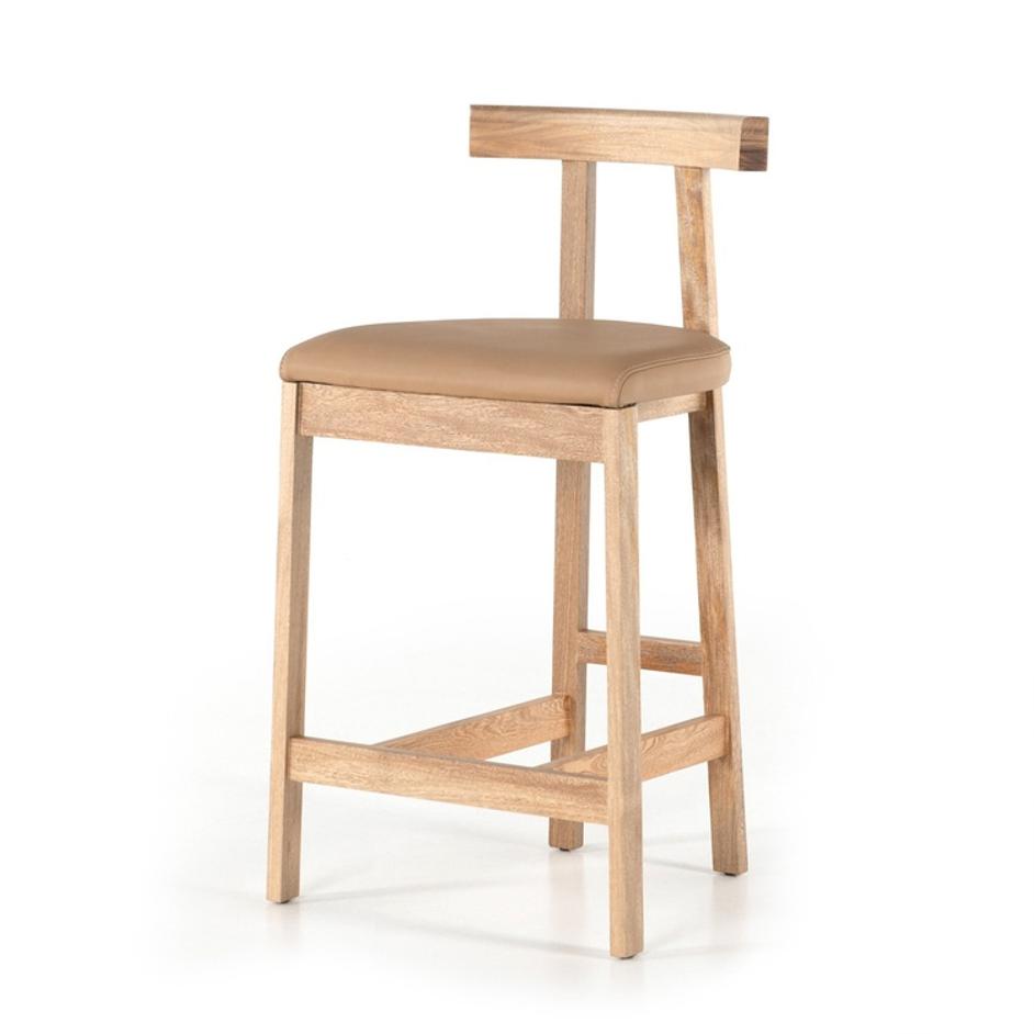 Tex Bar + Counter Stool - Natural Leather by Four Hands