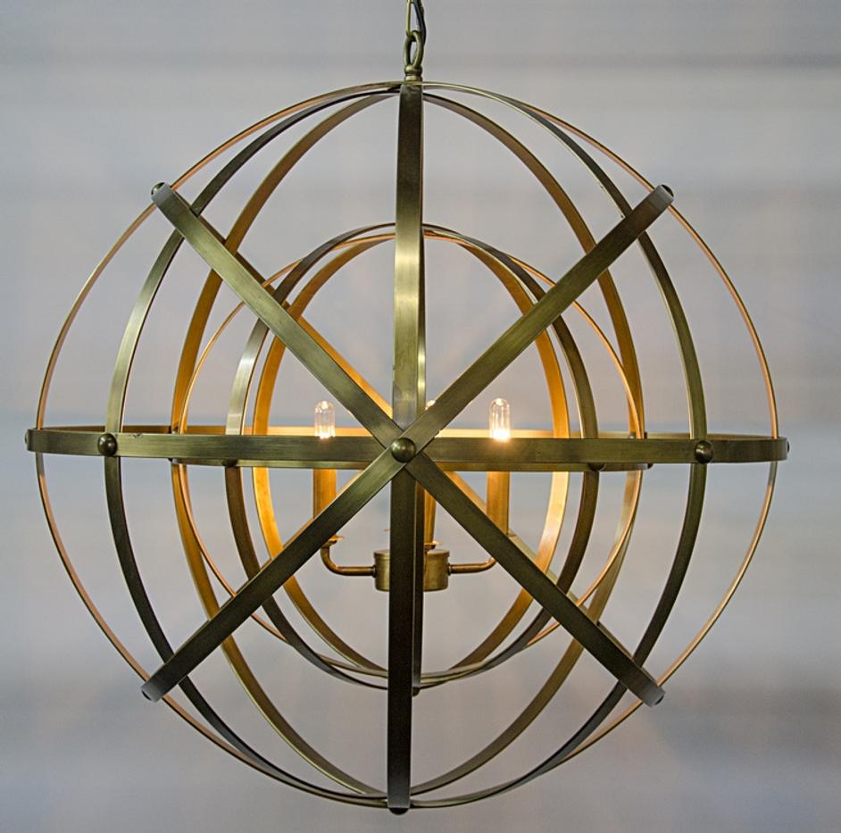 Alchemy Chandelier, Metal with Brass Finish by Noir Furniture