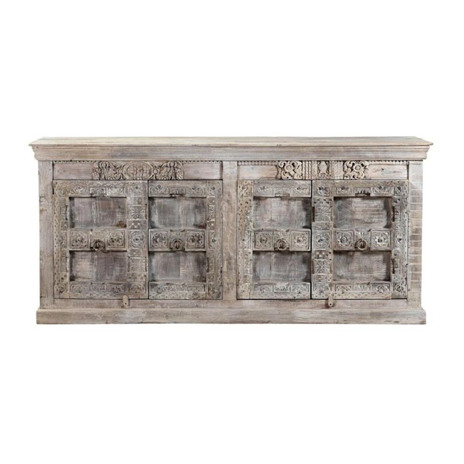 Alta 4Dr Sideboard Bleached White by Classic Home