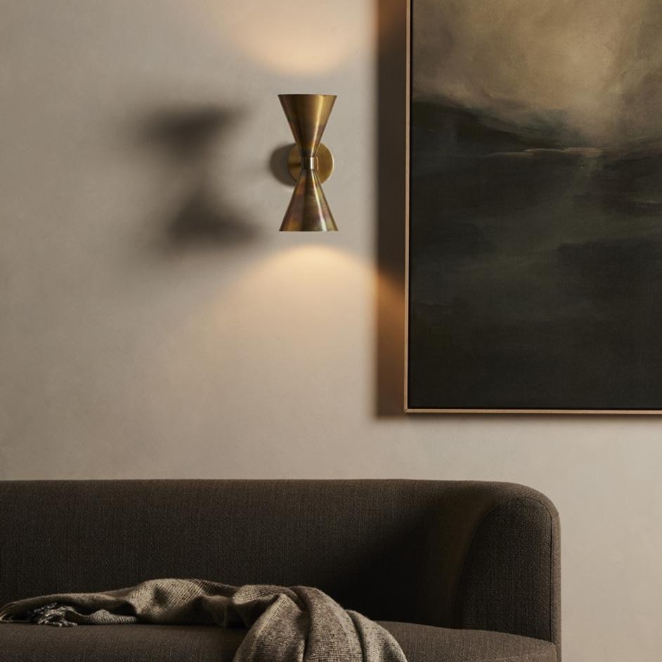 Clement Sconce In Burnt Brass by FOUR HANDS