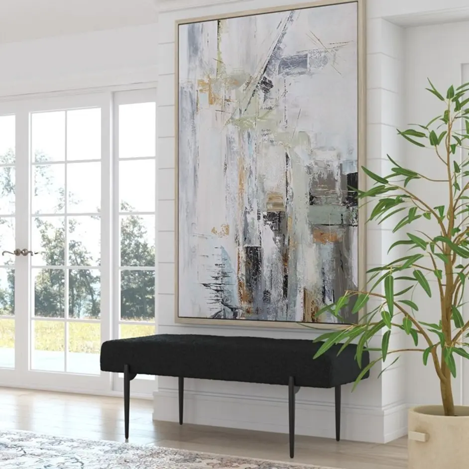 Olivier Modern Black Bench by Uttermost