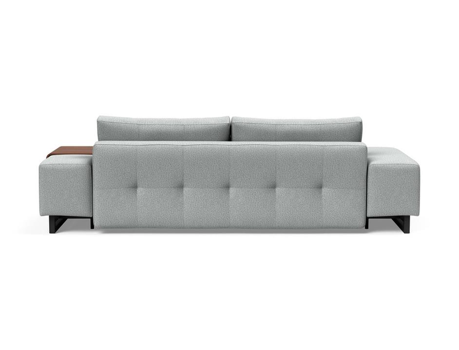 GRAND D.E.L. SLEEPER SOFA in MELANGE GREY FABRIC WITH Black wood LEGS 538 by INNOVATION USA