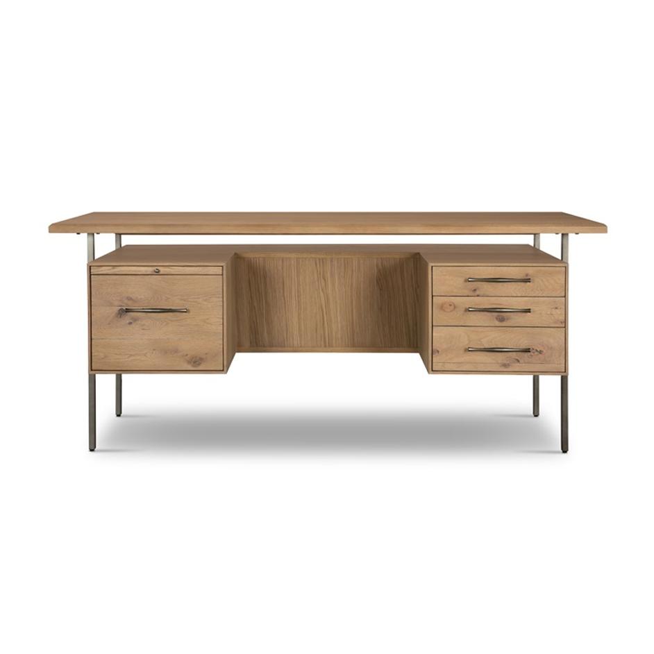 Lauren Desk In Natural Oak Solid by FOUR HANDS
