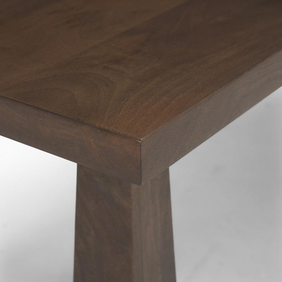 Wolcott Rectangular Dark Brown Solid Wood Bench by Mercana